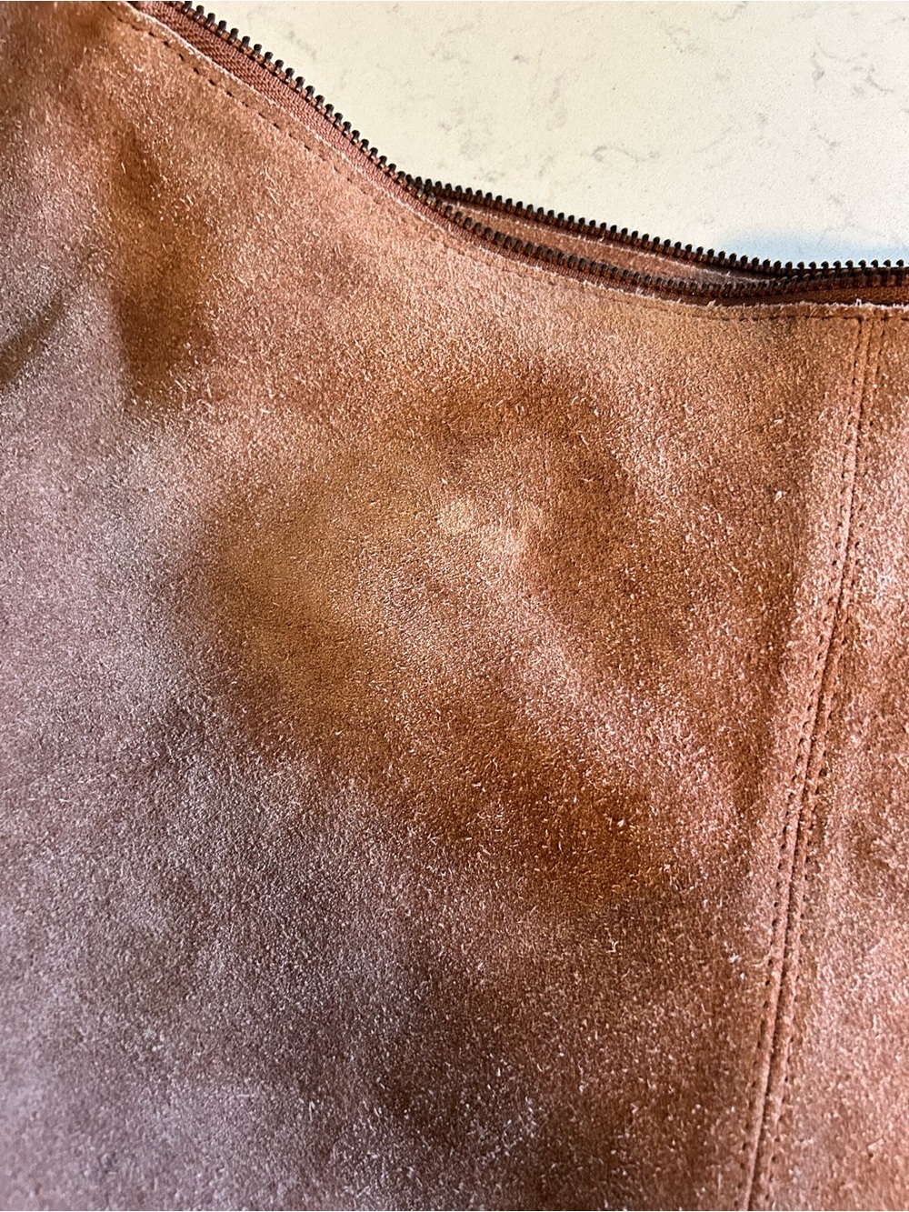 Free People Suede Roma Tote in Rust With Bonus Scarf and Cherry Bag Charm - Picture 13 of 16